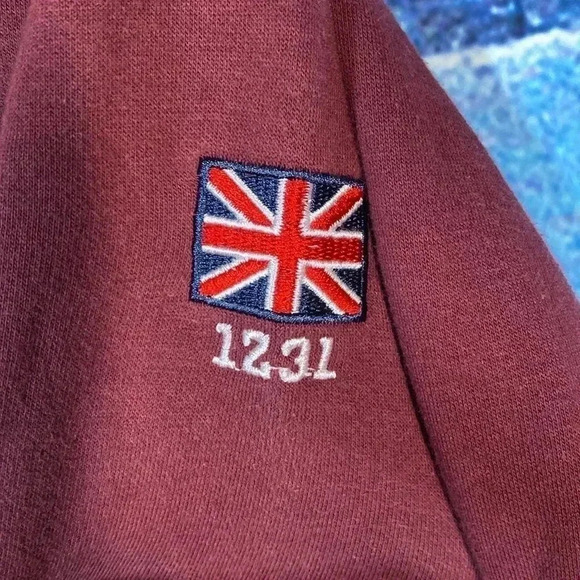 Unisex Oxford University Embroidered Crewneck Burgundy XS - Picture 3 of 6